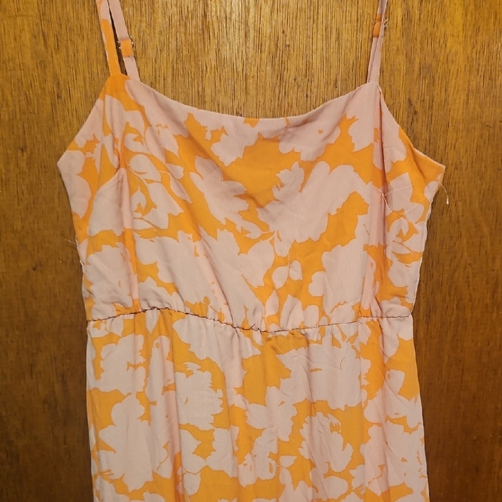 Floral Orange and Pink Maxi Dress